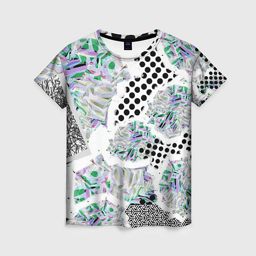 Женская футболка Контрастная абстракция / 3D-принт – фото 1