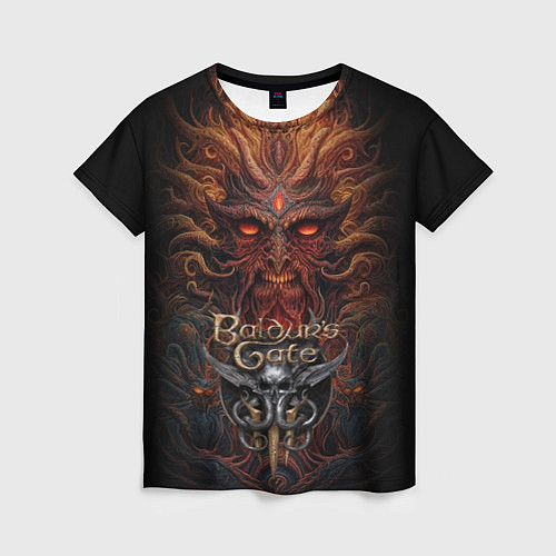 Женская футболка Baldurs Gate 3 logo demon / 3D-принт – фото 1