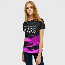 Футболка женская Thirty Seconds to Mars rock legends: символ сверху, цвет: 3D-принт — фото 2