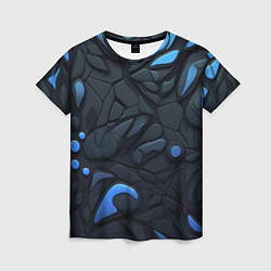 Футболка женская Blue black abstract texture, цвет: 3D-принт
