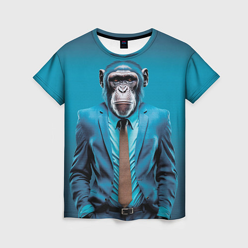 Женская футболка Деловой шимпанзе / 3D-принт – фото 1