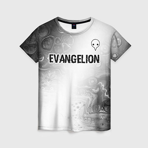 Женская футболка Evangelion glitch на светлом фоне: символ сверху / 3D-принт – фото 1
