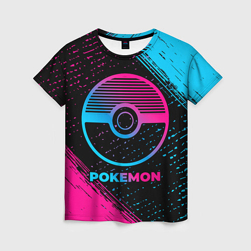 Женская футболка Pokemon - neon gradient / 3D-принт – фото 1