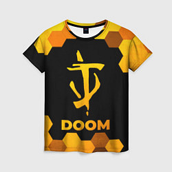 Футболка женская Doom - gold gradient, цвет: 3D-принт
