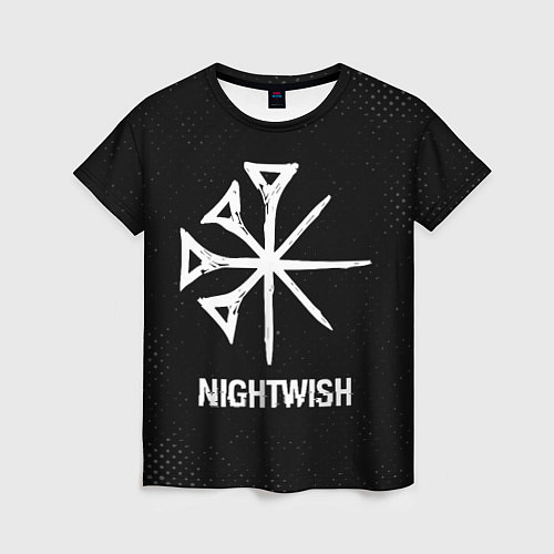 Женская футболка Nightwish glitch на темном фоне / 3D-принт – фото 1