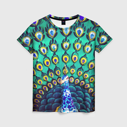 Женская футболка Павлин во всей красе / 3D-принт – фото 1