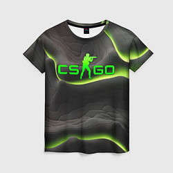 Футболка женская CSGO green black logo, цвет: 3D-принт