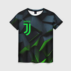 Футболка женская Juventus black green logo, цвет: 3D-принт