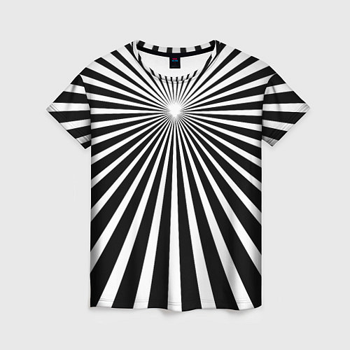 Женская футболка Черно-белая полосатая иллюзия / 3D-принт – фото 1