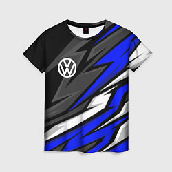 Женская футболка Volkswagen - Синяя абстракция