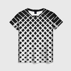 Женская футболка Черно-белые ромбы и клетки