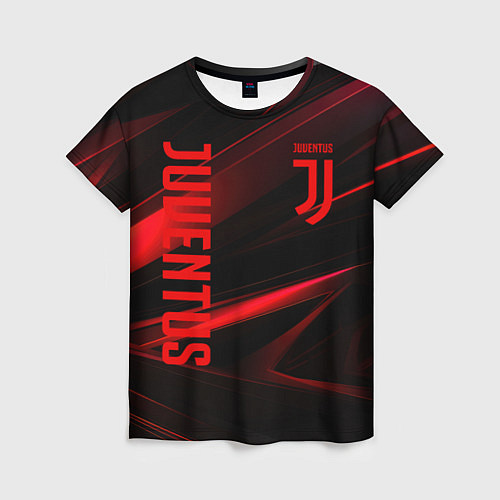 Женская футболка Juventus black red logo / 3D-принт – фото 1