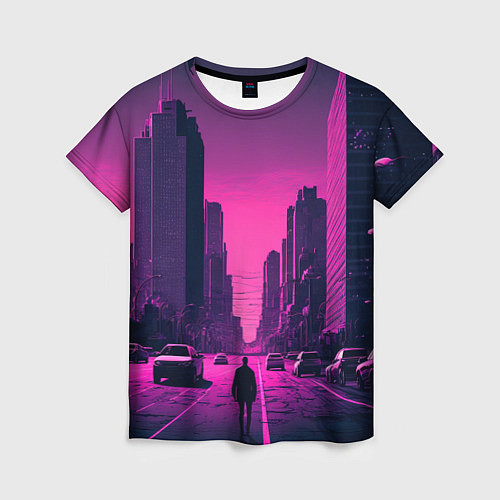 Женская футболка Мёртвый розовый город / 3D-принт – фото 1