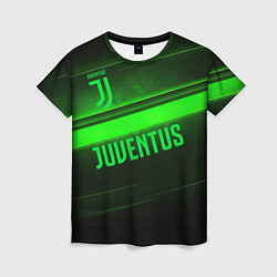 Футболка женская Juventus green line, цвет: 3D-принт