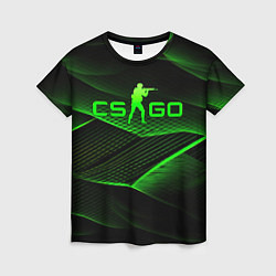 Футболка женская CSGO green abstract lines, цвет: 3D-принт