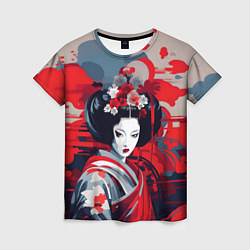 Женская футболка Geisha vector style