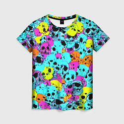 Женская футболка Паттерн из черепов - поп-арт - иллюзия