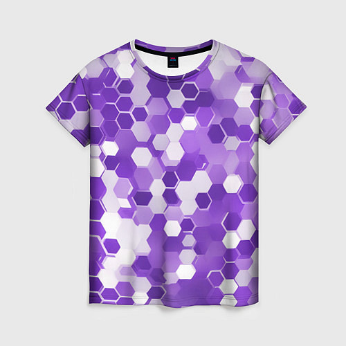 Женская футболка Кибер Hexagon Фиолетовый / 3D-принт – фото 1