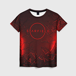 Женская футболка Starfield red logo