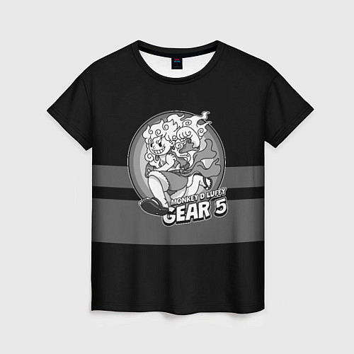 Женская футболка Luffy gear 5 - старый мультфильм / 3D-принт – фото 1