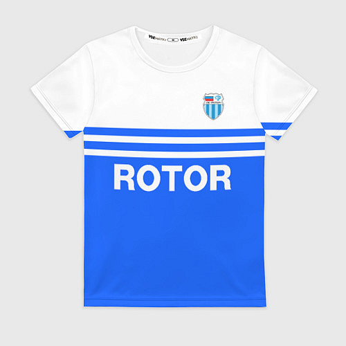 Женская футболка ФК Ротор - синии линии / 3D-принт – фото 1