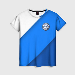 Женская футболка Volkswagen - голубые линии