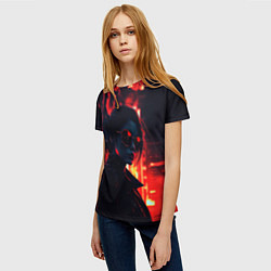 Футболка женская Девушка прячущаяся в тенях, цвет: 3D-принт — фото 2