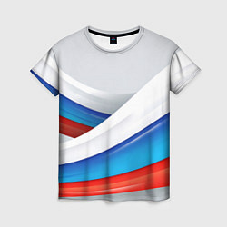Женская футболка Российские флаги