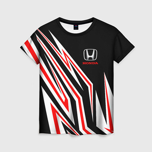 Женская футболка Хонда - белый и красный / 3D-принт – фото 1