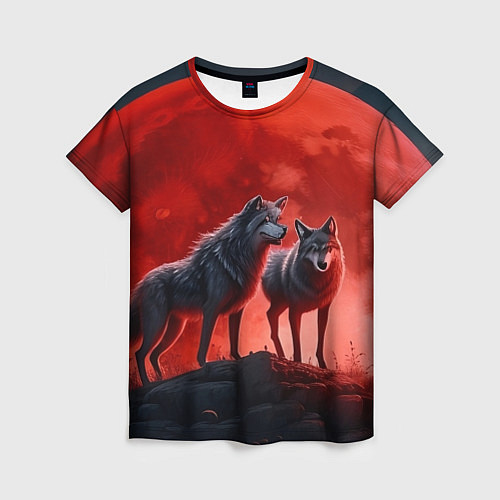 Женская футболка Кровавая луна / 3D-принт – фото 1