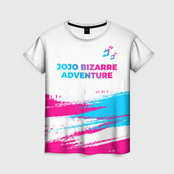 Женская футболка JoJo Bizarre Adventure neon gradient style: символ