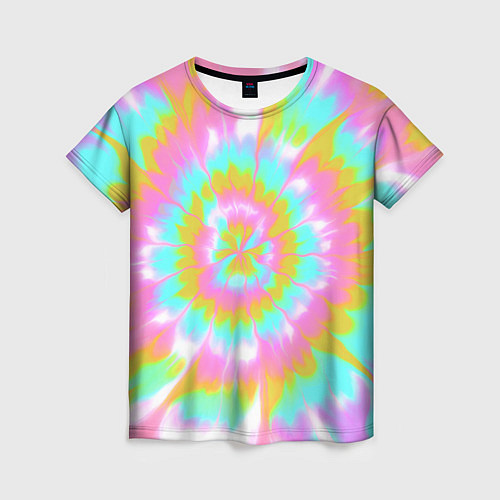 Женская футболка Tie-Dye кислотный в стиле барби / 3D-принт – фото 1