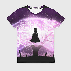 Футболка женская Touhou Project Yuyuko Сайгёдзи, цвет: 3D-принт