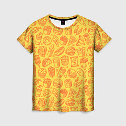 Женская футболка Фастфуд - жёлтый