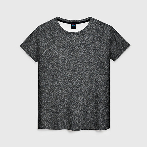 Женская футболка Кожаная чёрная текстура / 3D-принт – фото 1