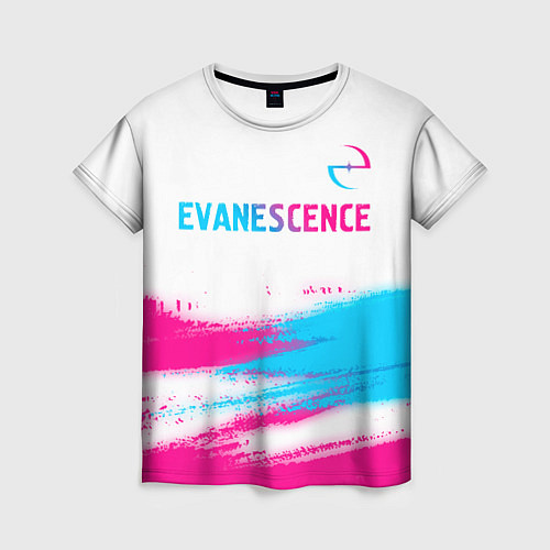 Женская футболка Evanescence neon gradient style: символ сверху / 3D-принт – фото 1