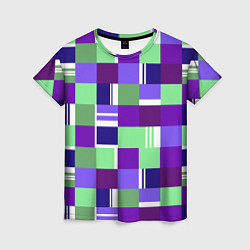 Женская футболка Ретро квадраты баклажановые