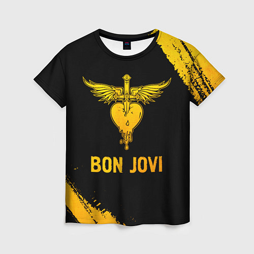 Женская футболка Bon Jovi - gold gradient / 3D-принт – фото 1