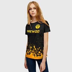 Футболка женская Daewoo - gold gradient: символ сверху, цвет: 3D-принт — фото 2