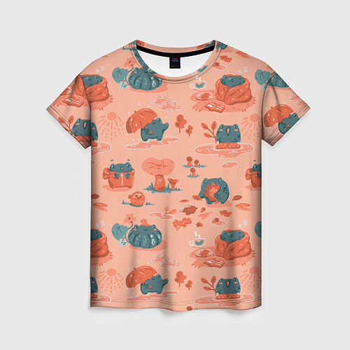Женская футболка Осенние лягушки / 3D-принт – фото 1