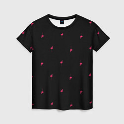 Женская футболка Розовый фламинго патерн