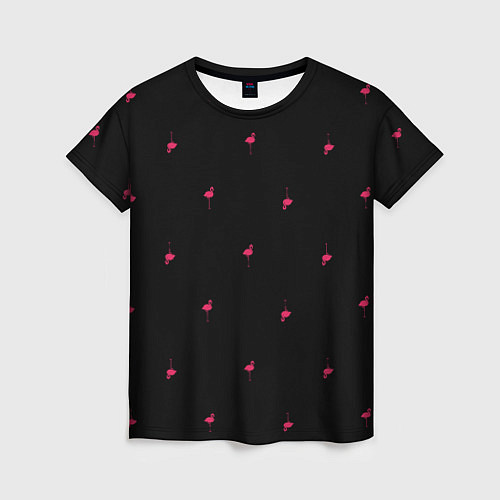 Женская футболка Розовый фламинго патерн / 3D-принт – фото 1