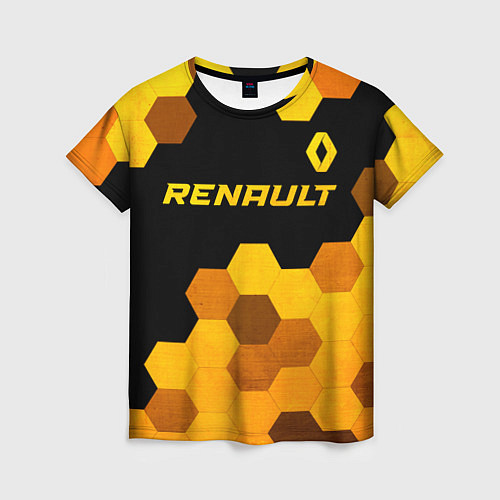 Женская футболка Renault - gold gradient: символ сверху / 3D-принт – фото 1
