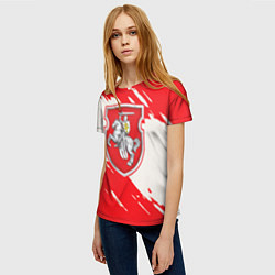 Футболка женская Belarus герб краски, цвет: 3D-принт — фото 2