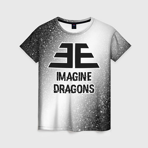 Женская футболка Imagine Dragons glitch на светлом фоне / 3D-принт – фото 1