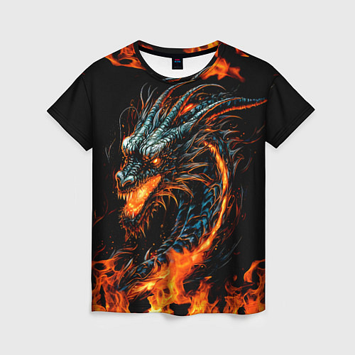 Женская футболка Свирепый огненный дракон 2024 / 3D-принт – фото 1