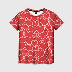 Женская футболка Сердечки любви