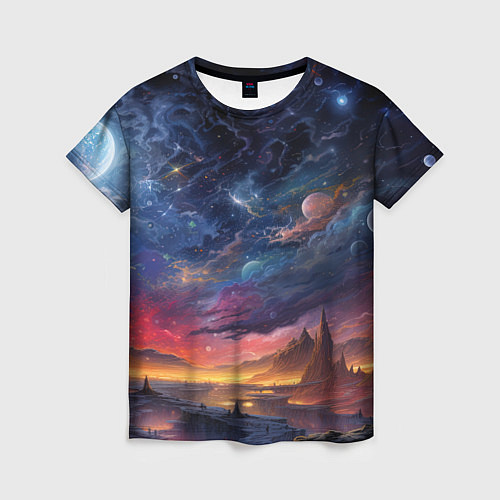 Женская футболка Звездные Миры / 3D-принт – фото 1