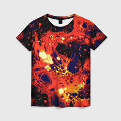 Женская футболка Огненная вулканическая лава