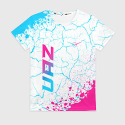 Женская футболка UAZ neon gradient style вертикально